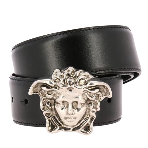 fibbia circolare medusa versace ner|Cintura Medusa Heritage in pelle in Nero .